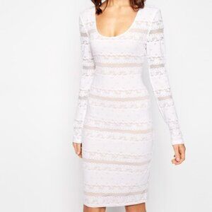 BCBGMaxAzria Tanya White Lace Dress, Women's Size XS